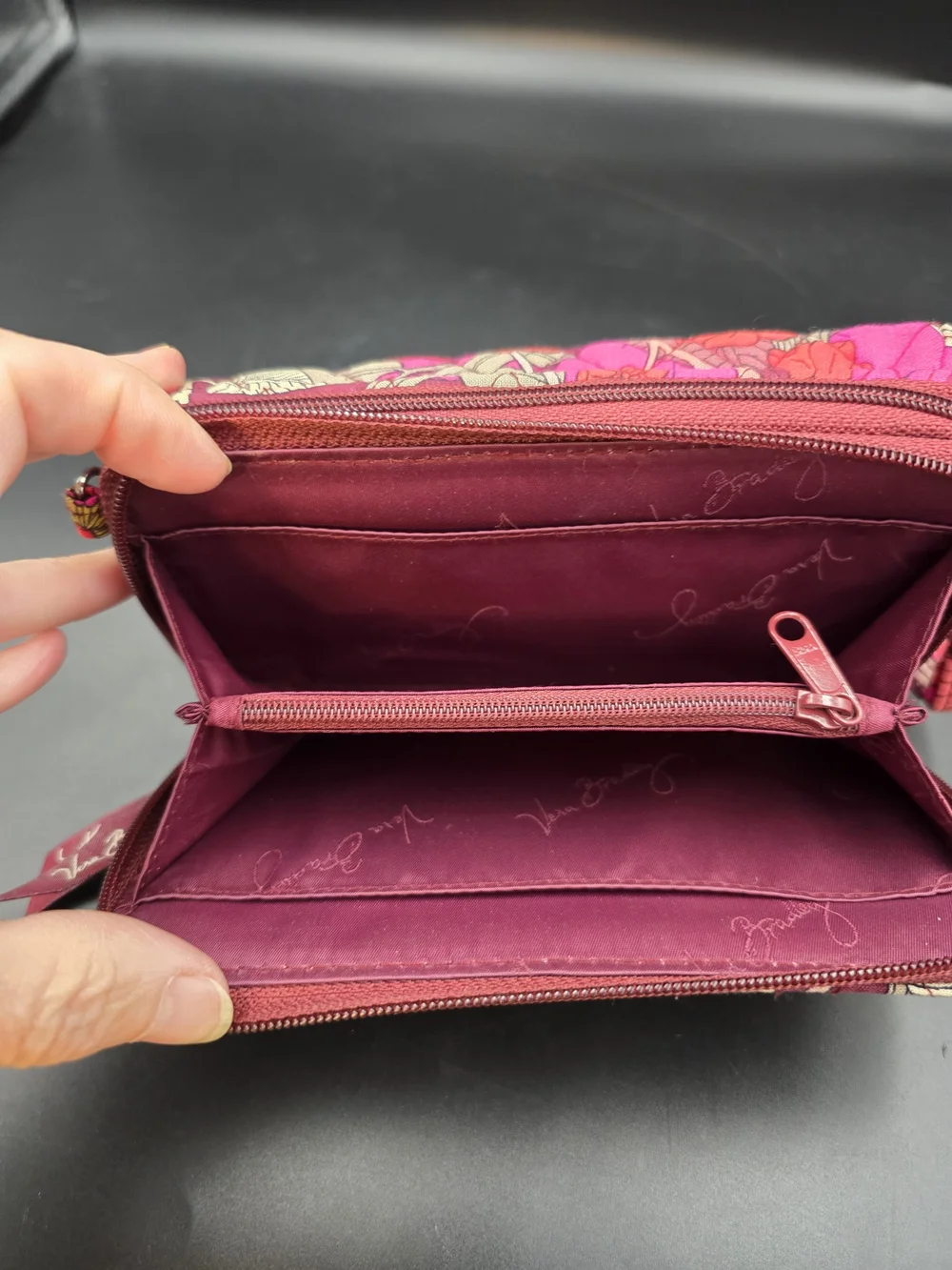 Vera Bradley Pink Floral Quilted Wristlet